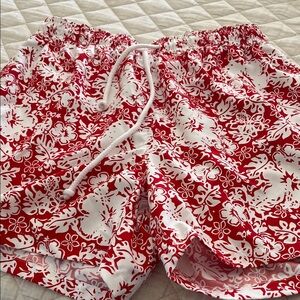 Brooks Brothers Red and White Patterned Swim Shorts